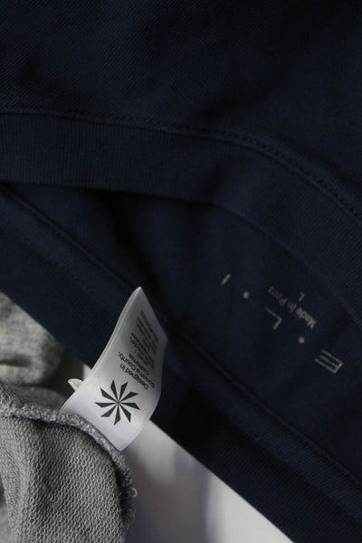 ELI Athleta Womens Cut Out Sleeve Shirt Knit Top Navy Blue Gray Size L Lot 2