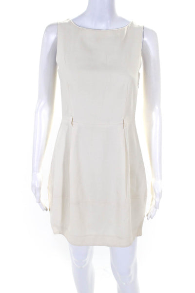 Theory Womens Sleeveless Dress Off White Wool Blend Size 2