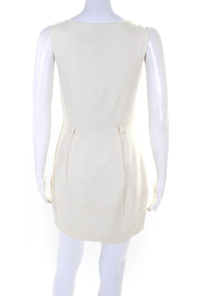 Theory Womens Sleeveless Dress Off White Wool Blend Size 2
