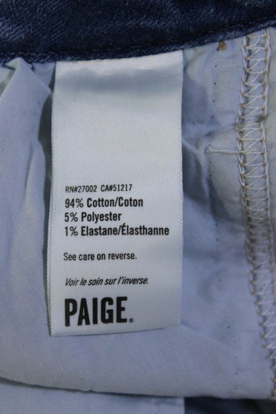 Paige Womens Cotton Denim Low Rise Roll Up Hem Cargo Jeans Blue Size 27