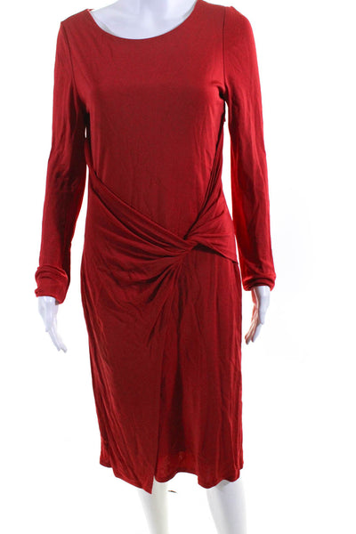 Alice by Temperley Womens Layered V-Neck Wrapped Long Sleeve Dress Red Size 8