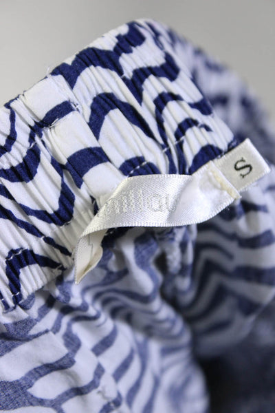 Millau Womens Striped Shorts Navy Blue White Size Small