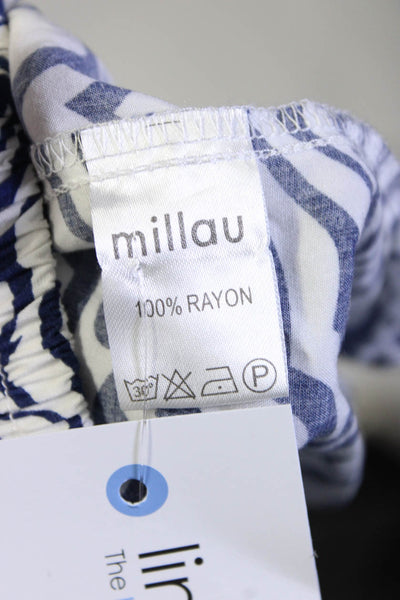 Millau Womens Striped Shorts Navy Blue White Size Small