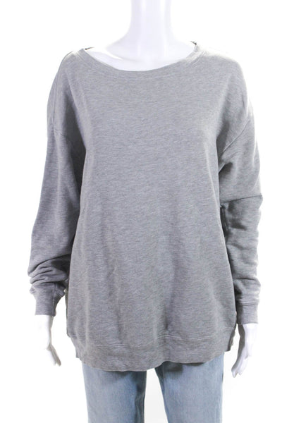 Wildfox Womens Long Sleeves Crew Neck Pullover Sweatshirt Gray Size Small