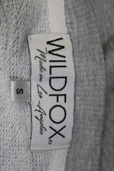 Wildfox Womens Long Sleeves Crew Neck Pullover Sweatshirt Gray Size Small