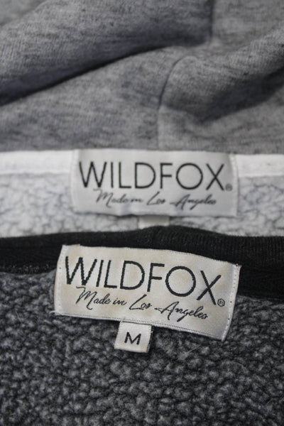 Wildfox Womens Full Zipper Hoodies Gray Cotton Size Medium Lot 2
