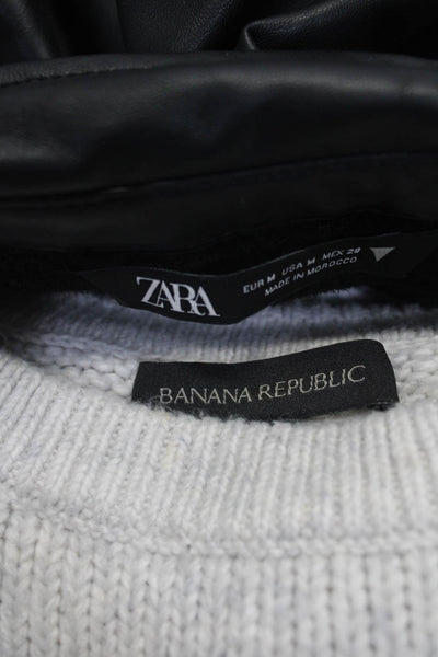 Zara Banana Republic Womens Blouse Top Sweater Black Size M Lot 2