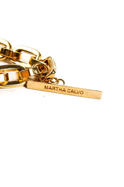 Martha Calvo Womens Yellow Gold Plated Toggle Chain Necklace 16"