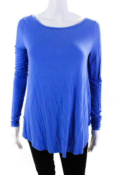 Calypso Saint Barth Women's Long Sleeve Scoop Neck Tee Blue Size S