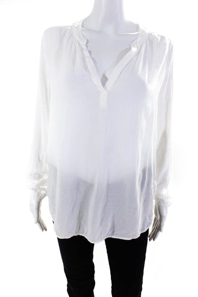 Velvet by Graham & Spencer Women's Long Sleeve V Neck Top White Size XS