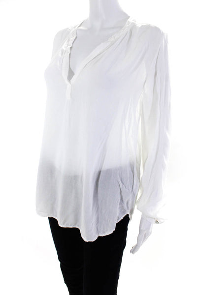 Velvet by Graham & Spencer Women's Long Sleeve V Neck Top White Size XS