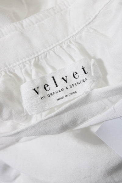 Velvet by Graham & Spencer Women's Long Sleeve V Neck Top White Size XS
