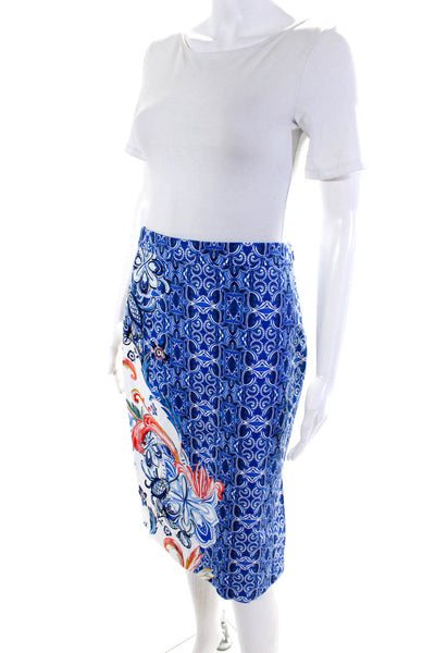 Moulinette Soeurs Anthropologie Women's Abstract Pencil Skirt Blue Size 4
