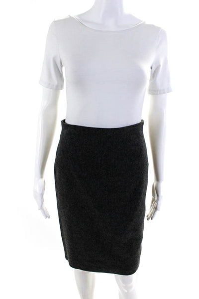 Les Copains Women's Cashmere Wool Blend Pencil Skirt Gray Size 40