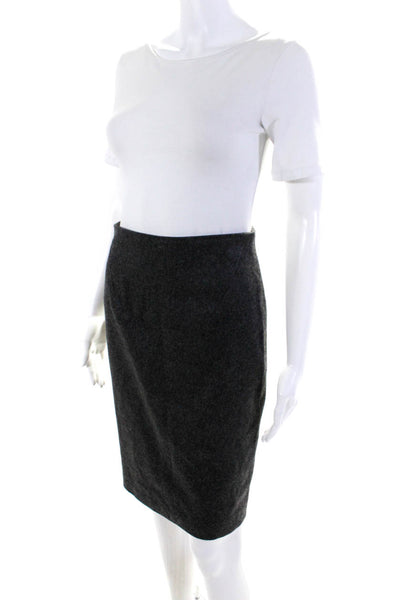 Les Copains Women's Cashmere Wool Blend Pencil Skirt Gray Size 40