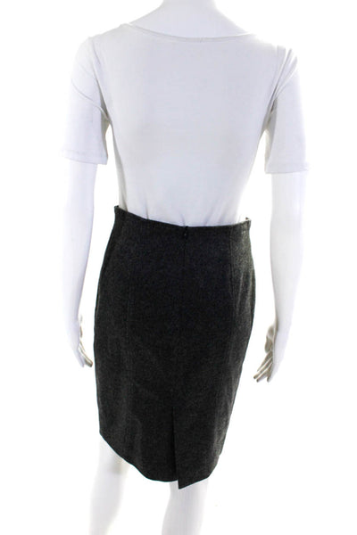 Les Copains Women's Cashmere Wool Blend Pencil Skirt Gray Size 40