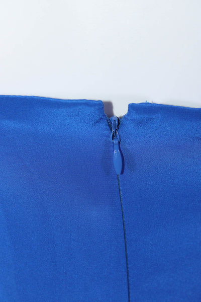 Robert Rodriguez Women's One Shoulder Cinch Mini Silk Dress Blue Size 4