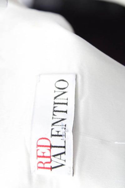 RED Valentino Women's Round Neck Sleeveless Tiered Mini Dress White Size S