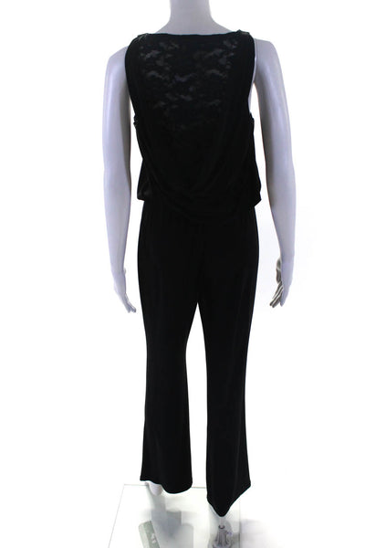 Laundry by Shelli Segal Womens Lace Panel Sleeveless Jumpsuit Black Size 4