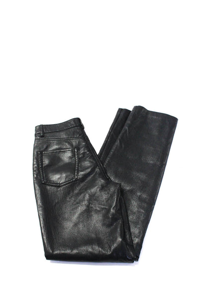 Wilfred J. Crew Womens Vegan Leather Mid-Rise Pants Black Size 0 4R Lot 2