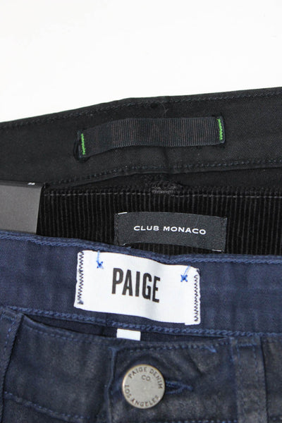 Club Monaco J Brand Paige Womens Cotton Corduroy Pants Black Size 28 27 25 Lot 3