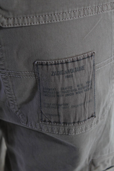 Zadig & Voltaire Womens Cotton High-Rise Straight Leg Cargo Pants Beige Size M