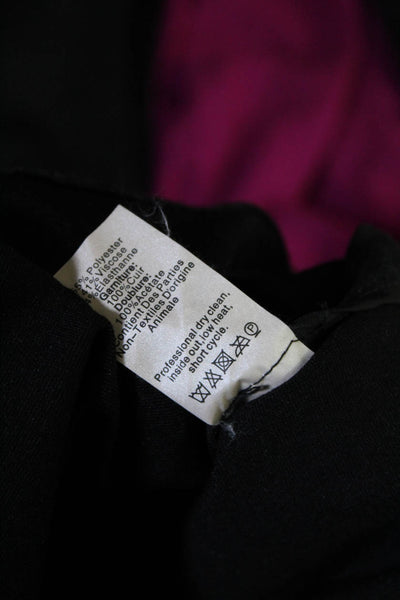 Madewell Womens Leather Trim V-Neck Sleeveless Zip Up Dress Black Size 4