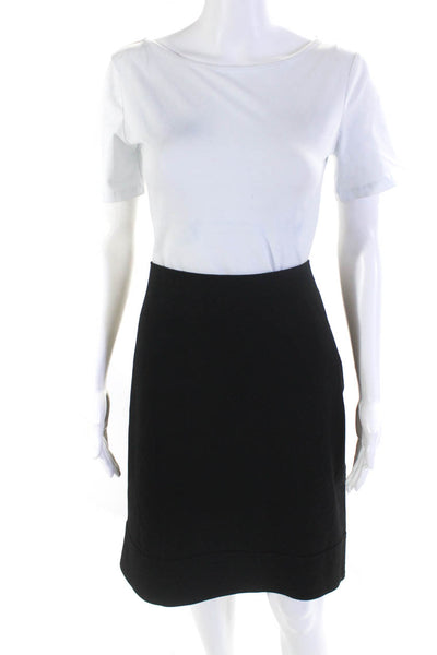 Peserico Women's Zip Closure A-Line Midi Skirt Black Size 50