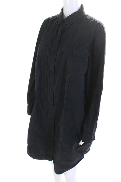 Everlane Women's Collar Long Sleeves Button Down Midi Shirt Dress Black Size 16