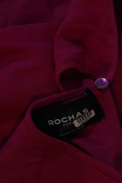 Rochas Women's Ruffle Flounce Short Sleeve Blouse Pink Size 44