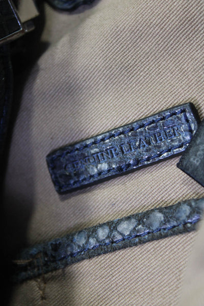 Gili Women's Pebbled Leather Slouchy Magnet Closure Shoulder Bag Blue Size M