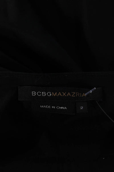 BCBGMAXAZRIA Womens Cotton Ruffled Halter Mini Empire Waist Dress Black Size 2