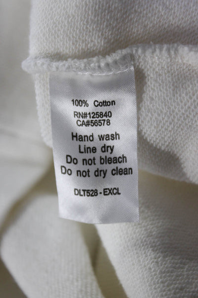 Intermix Womens Cotton Fleece Chainlink Crewneck Sweatshirt Ivory White Size S