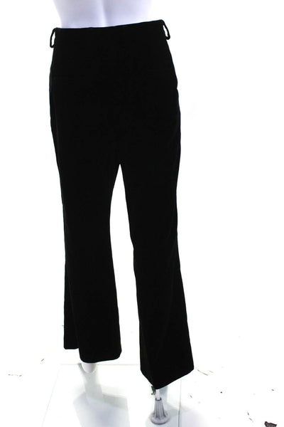 The Kooples Womens Cotton Velvet Mid-Rise Straight Leg Trousers Black Size 40