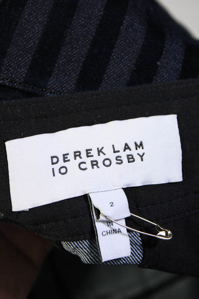 10 Crosby Derek Lam Womens Denim Striped A Line Mini Skirt Blue Size 2