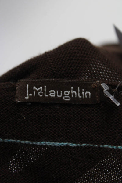 J. Mclaughlin Womens Merino Wool Long Sleeve Sweater Cardigan Brown Size XS