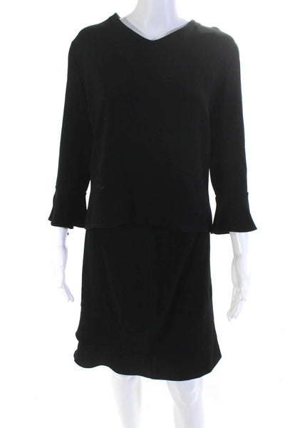 Petrovitch & Robinson Women's Short Sleeve Two Piece Skirt Set Black Size 48