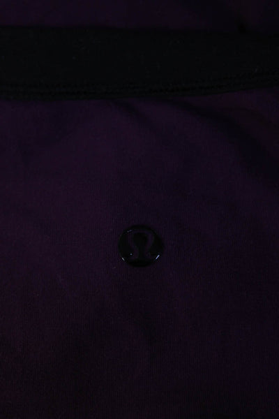 Lululemon Womens Half Button Down Long Sleeves Shirt Purple Black Size 6