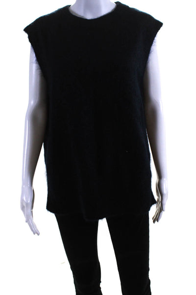COS Womens Mohair Crew Neck Pullover Shell Sweater Black Size Medium