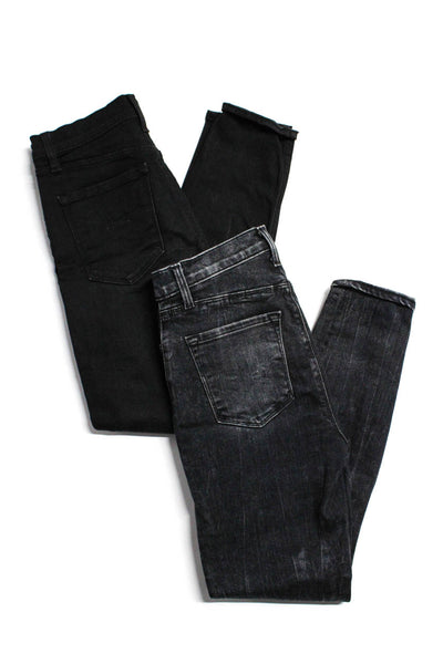 J Brand Women's High Waist Crop Skinny Jeans Black Size 26 25, Lot 2