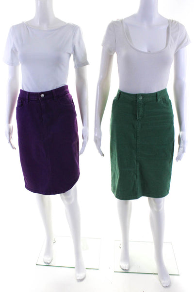 Joe's Collection Kikiriki Womens Cotton Denim Skirt Purple Size 28 M Lot 2