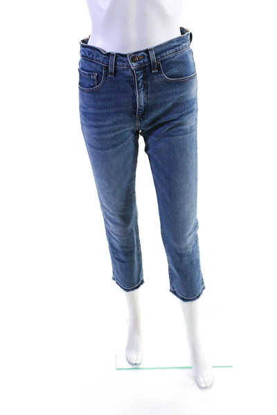 Veronica Beard Womens 'Pipeline' High Rise Slim Fray Ankle Jeans Blue Size 26