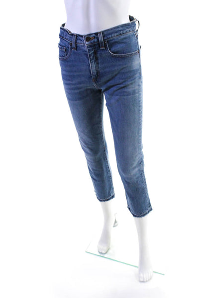 Veronica Beard Womens 'Pipeline' High Rise Slim Fray Ankle Jeans Blue Size 26