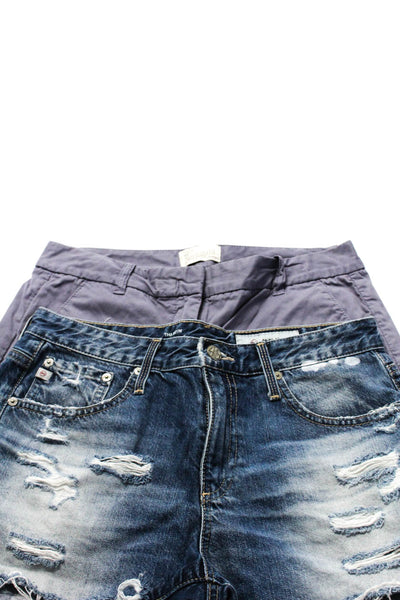 AG-ED Denim Bermuda J Crew Womens Cutoff Jean Shorts Blue Purple Size 27 0 Lot 2