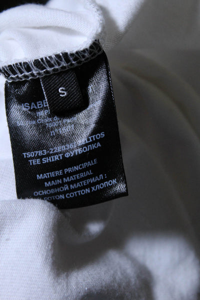 Isabel Marant Women's Crewneck Short Sleeves Cropped T-Shirt White Size S
