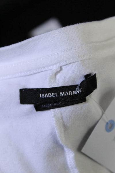 Isabel Marant Women's Crewneck Short Sleeves Cropped T-Shirt White Size S