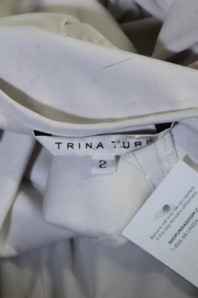 Trina Turk Women's V-Neck Sleeveless Half Zip Jumpsuit Gray Size 2