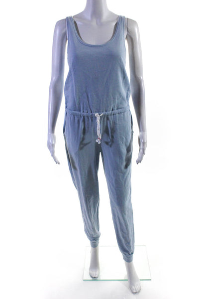 PJ Salvage Women's Scoop Neck Sleeveless Tie Waist Jumpsuit Blue Size XS