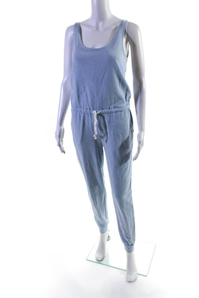 PJ Salvage Women's Scoop Neck Sleeveless Tie Waist Jumpsuit Blue Size XS