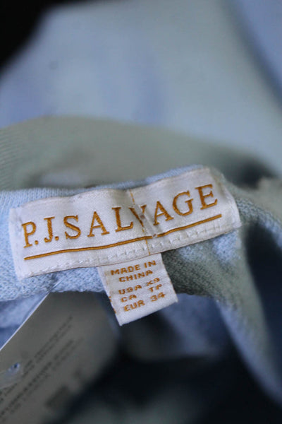 PJ Salvage Women's Scoop Neck Sleeveless Tie Waist Jumpsuit Blue Size XS